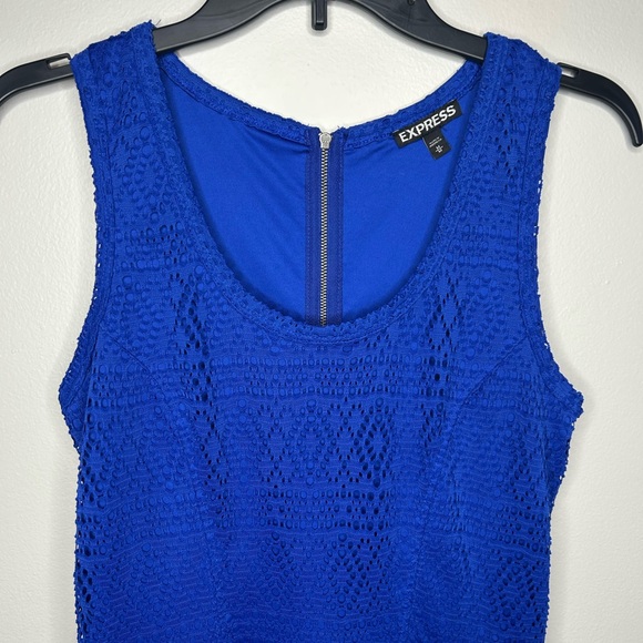 Express Lined Dress Blue Medium - Picture 3 of 5